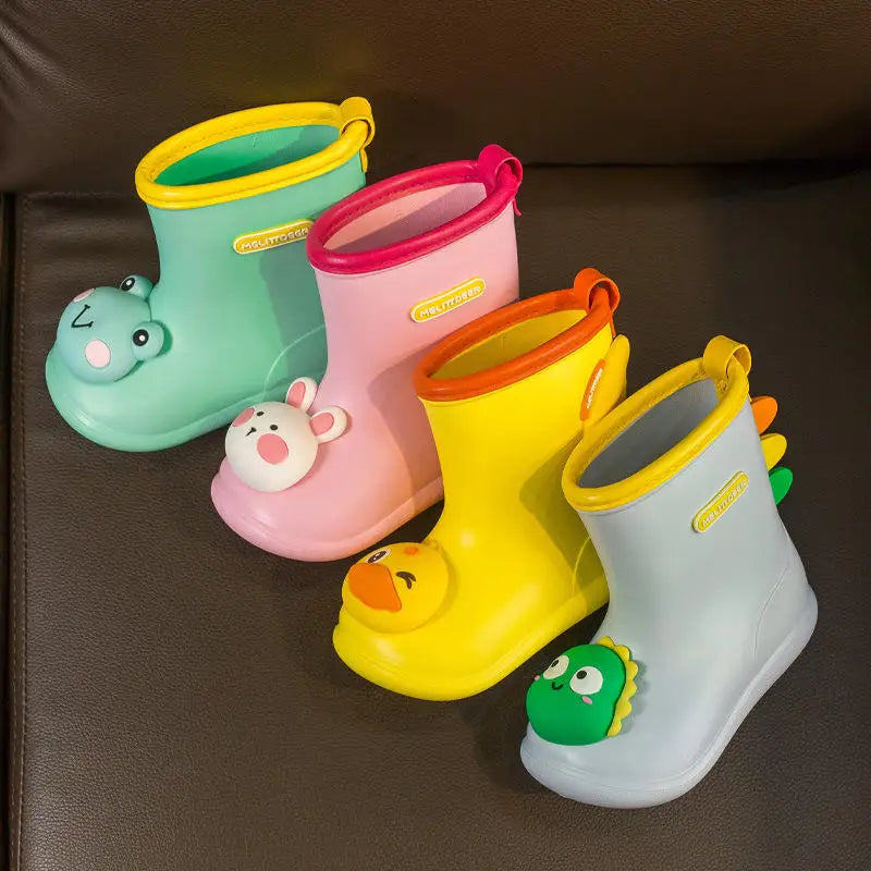 Children's Rain Boots Cartoon Cute Soft Little Yellow Duck Rain Boots Boys Girls Kids Water Shoes Outdoor Shoes for Boys EVA