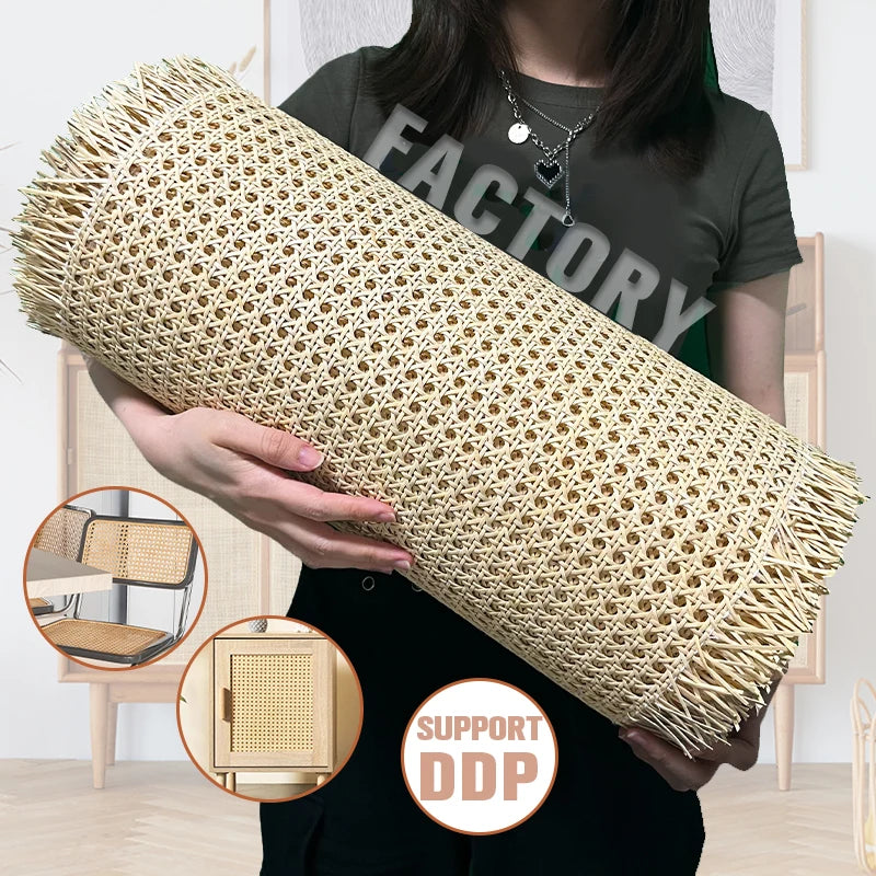 Free Sample Rotin Cane Peel Rattan Webbing Raw Cane Material Weaving Natural Rattan Weave Wicker Rolls