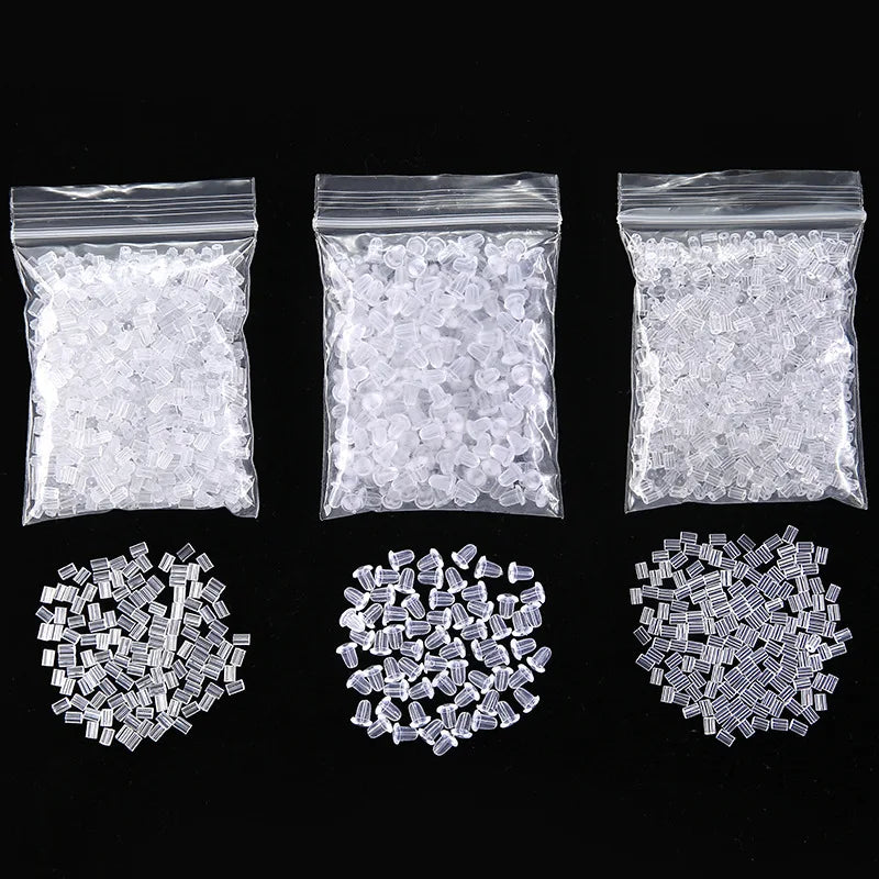 YuenZ 200pcs/bag Rubber Earring Back Silicone Blocked Caps Earrings Back Stoppers for DIY Parts Jewelry Findings Making V122