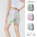 Women's Summer High Waist Fitness Shorts Cool Yoga Running Pants XL Size Spandex Colorful Print Top Two-Piece Athletic