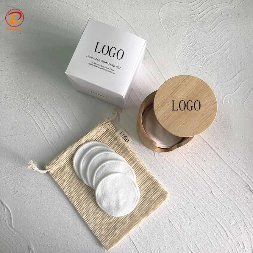 Facial Cleansing Skincare Bamboo 100% Organic Pads Facial Reusable Bamboo Makeup Remover Pads