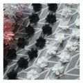 2.5cm Black and White Sewn Decoration 3D Flower With Pearl Lace for Dancedress Clothing Garment XF20 22 Flowers in One Yard