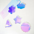 Custom Rainbow Hologram Gradient Acrylic Fancy Keychain Charm Pendant