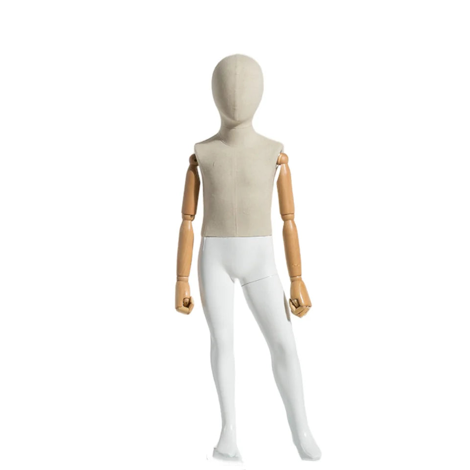 Realistic Children Mannequins Fiberglass Fabric Covered Child Dummy Girl Boy Kids Mannequin Customized Standing Unisex Full-body