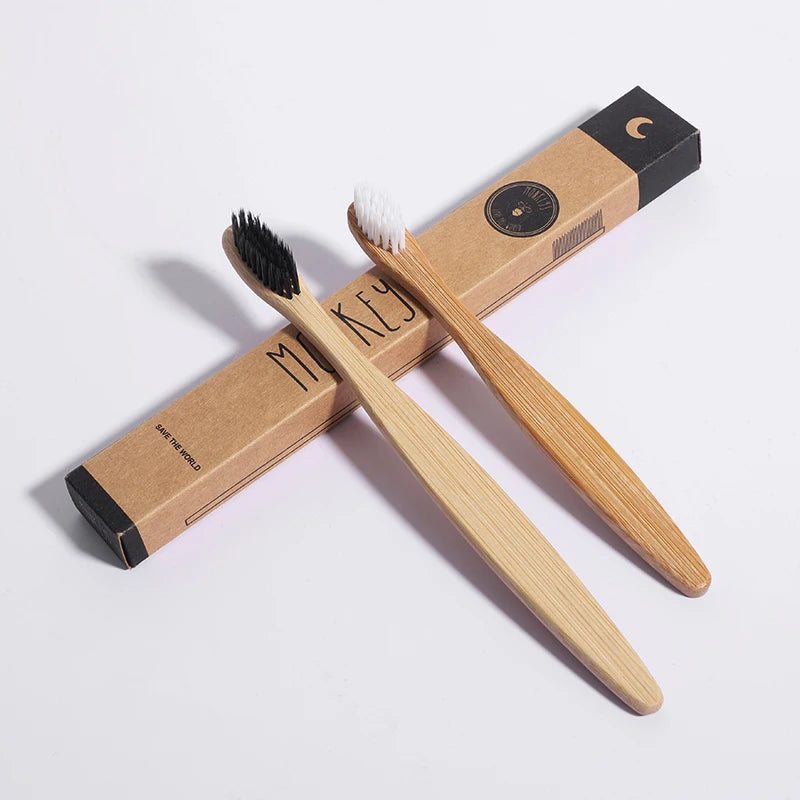 Customized Shape Cheap Bamboo Toothbrush New Design Tooth Brush for Hotels Promotional Eco Bamboo Toothbrush Travel Set