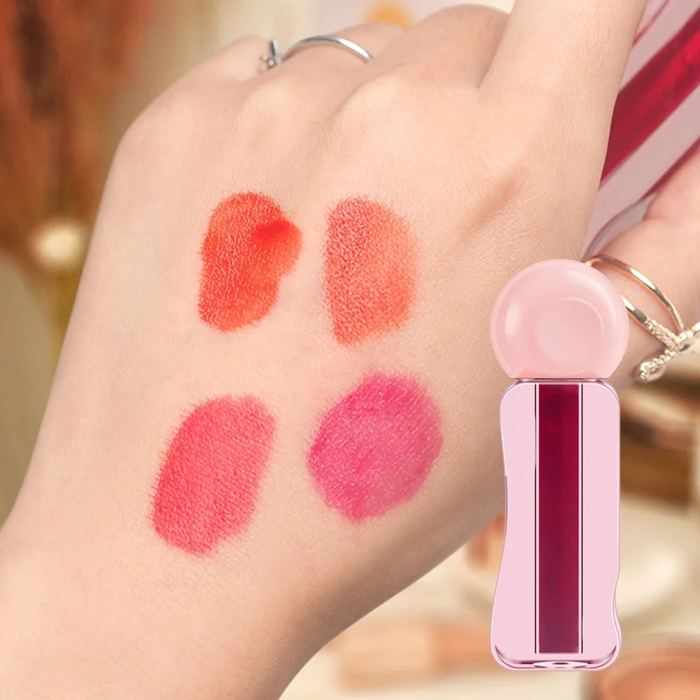 Custom Wholesale Jelly Lip Tint Long Lasting Waterproof  Moisturizing Lip Gloss Fruit Liquid Lip Gloss Private Label