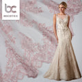 Wholesale High Quality Flower Embroidery Lace Fabric for Wedding Dress