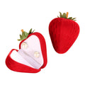 Customized Red Cute Strawberry Velvet Children Ring Earring Box Packaging Jewelry Box in Stock