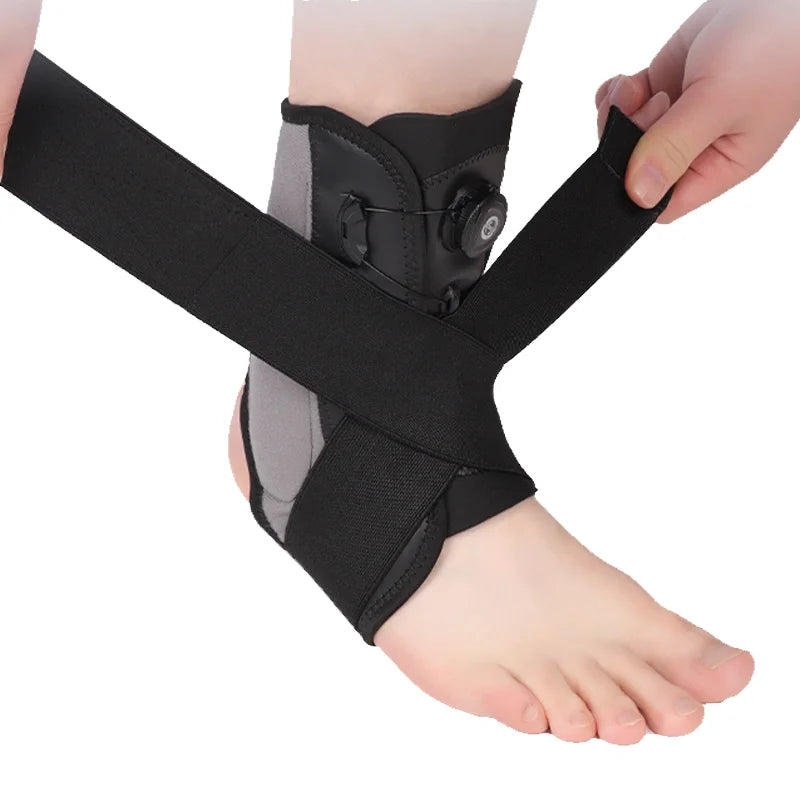 HKJD Soft Breathable Polyester Cotton Ankle Stabilizer Support Foot Guard Straps Adjustable Button Closure Brace Ankle