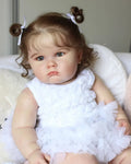 Y&B 60 CM 3D Paint Skin Soft Silicone Reborn Baby Big Doll Toy for Girl Like Real Toddler Kid Toys Gift Reborn Dolls for Girl