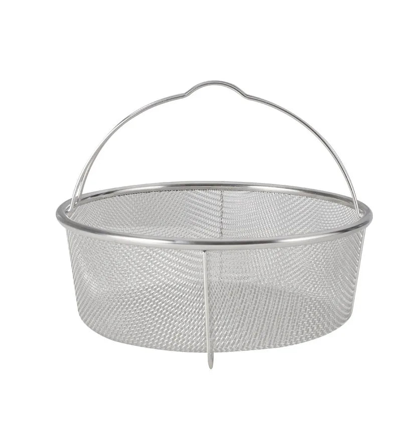 Hand-Held Steaming Basket Stainless Steel Mesh Strainer Multifunctional Leaky Drain Washing Colander
