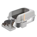 New Design Large Sifting Mechanic Cat-idea White Closed Cats Scoop Toilet Portable Luxury Stainless Steel Cat Litter Box