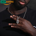 Dropshipping Pass Diamond Tester Hip Hop Jewelry 925 Sterling Silver VVS Moissanite Iced Out Trident of Poseidon Pendant