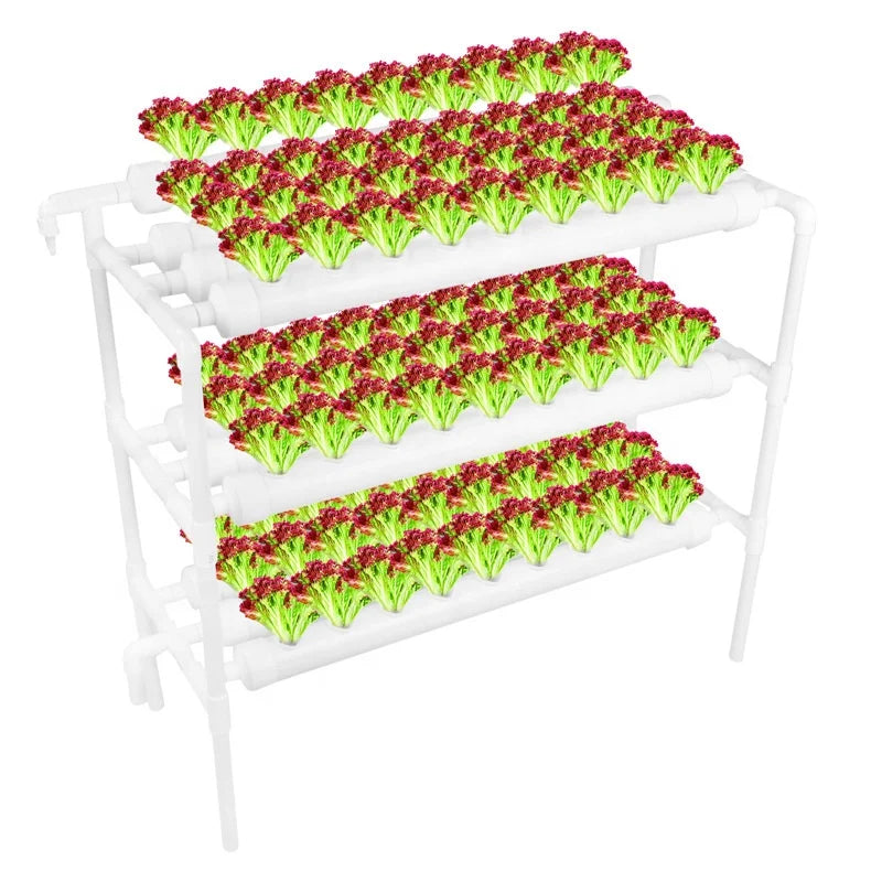 90 Holes Hydroponic Indoor Pipe Home Balcony Garden Grow Strawberry Hydroponic Growing System Nft Hydroponic in Pvc Pipe
