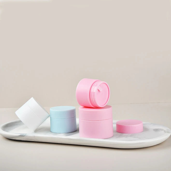 Silk Printing logo PP Matte Cream Container 5g 15g 20g 30g 50g Round  Pot Plastic Cosmetic Jars