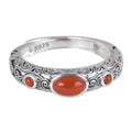 Wholesale Jewelry 925 Sterling Silver Auspicious South Red Agate Simple Ring