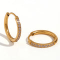 G2235 Wholesale Pendientes De Acero Inoxidable 316L Stainless Steel PVD Plated Gold Zircon Huggies Hoops Fine Jewelry Earrings