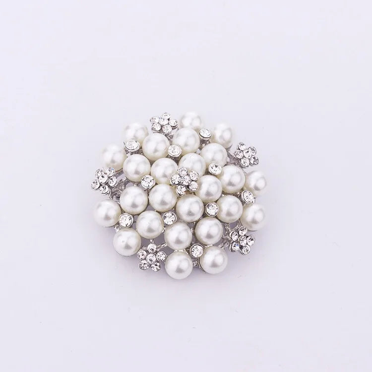 Jewelry Manufacturer Wholesale Custom Silver Crystal Brooch Pin Pearl Brooches for Women