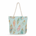 Manufacturer Wholesale Summer Feather Print Handbags Student Travel Print logo Custom Pattern Portable Single Shoulder Beach Bag