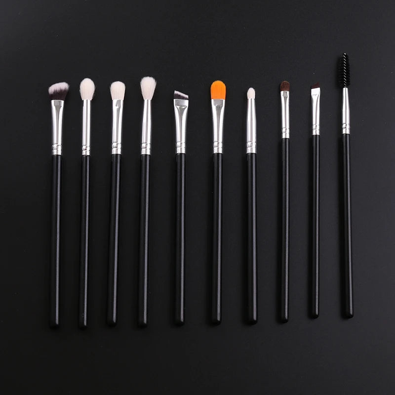 IPRESTA Private Label High End Personalized Hair 10pcs Eyeshadow Makeup Brush Set