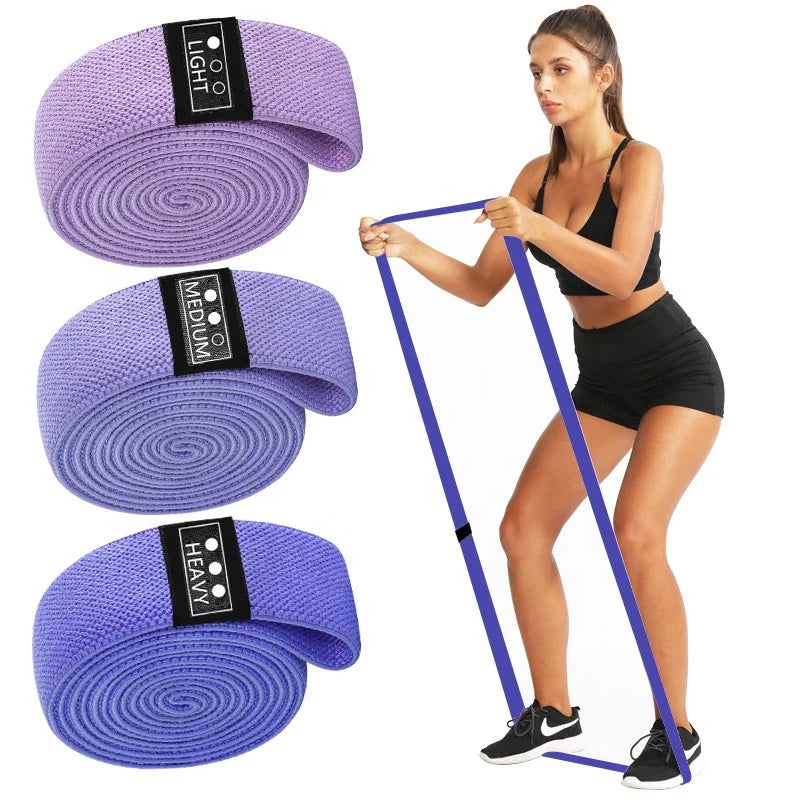 Power Fitness Wholesale Long Strong Fit Belt Light/Medium/Heavy Resistance 200*4cm Resistance Bands