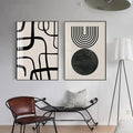 Simple Modern Nordic Bohemian Wall Decoration Painting Wall Art Decorative Line Painting Family Canvas Painting Black and White