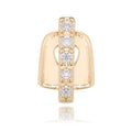 2022 Unique Design Custom Cheap Brass Single Golden Full Zircon Teeth Grillz