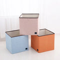 Eco-Friendly Gray White Blue Cotton Linen Fabric Storage Bins Functional Flexible Home Organization & Clothing Storage