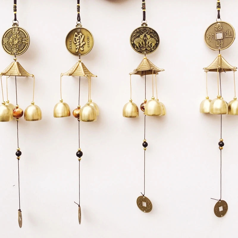 Factory Price Wind Chimes Alloy Bronze Feng Shui Door Hanging Pendant Ornaments Bell Home Wall Art Lucky Fortune Gift Wind Bell