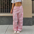 Street Autumn Y2k Women's Cargo Pants & Tourse Fashion Casual Low Waist Loose Pants Ladies Multi-Pocket Pants De Mujer 2024