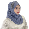 Generous Muslim Wedding Dress With Chiffon Bonnet Pleated Hijab Turban and Matching Undercapjersey