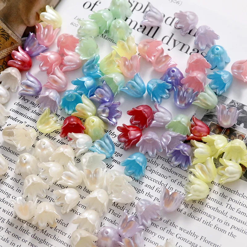 Dainty 8*10mm Colorful Small Daisy Flower Charm Cream Acrylic Beads for Diy Necklace Bracelet Earring Craft Jewelry Accessories