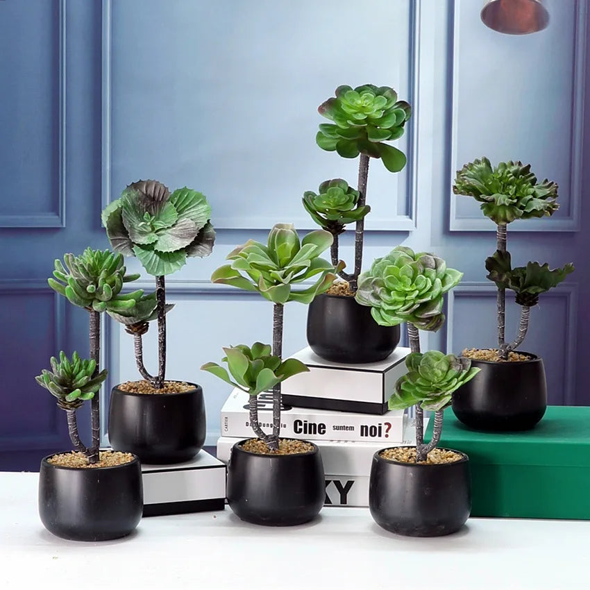 New Mini  Artificial Succulent Plants Gem Lotus Plant for  Home Decoration