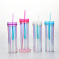 16oz wholesale tumblers cups in bulk laser plastic cups with lids and straws double walled tumbler