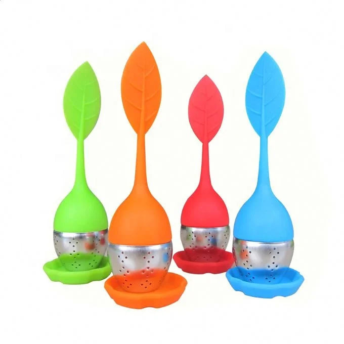 Custom Anti-scalding Tea Bag Filter Silicone Tea Strainer Stainless Steel Tea Infuser With Long Handle