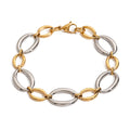 JD 18K Gold Plate Stainless Steel Bracelet Waterproof Trendy Minimalist Two Tone O-shaped Bracelet
