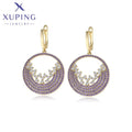 X000926060 XUPING Jewelry Big Circle Drop Pendant Purple Champagne Color Fashion Luxury Party Large Women Earring