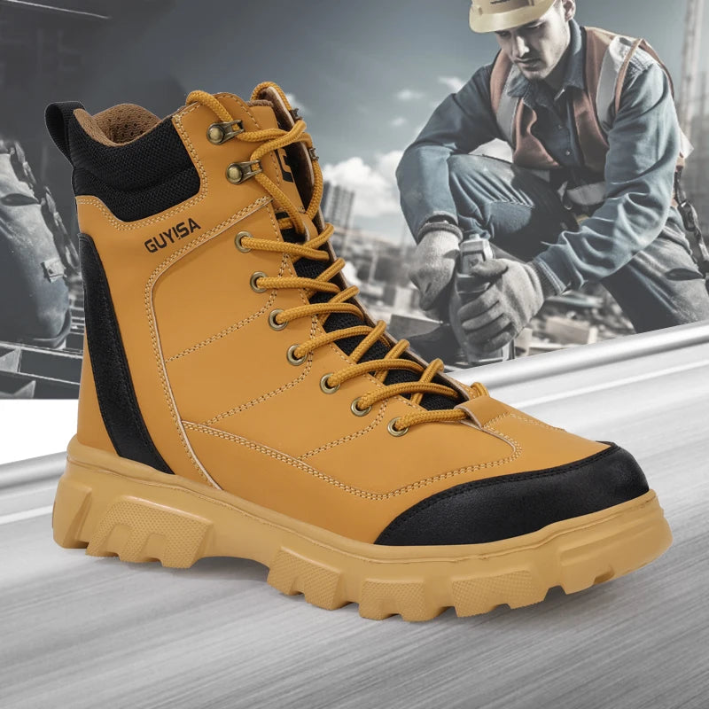 GUYISA  OEM/ODM  Leather Men's Safety Shoes for Industrial Use  Safety Boots for  Men