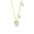 Fashion Jewelry 925 Sterling Silver Heart Necklaces Hollow love Heart Diamond Gold Plated Necklaces for Women Valentine's Day