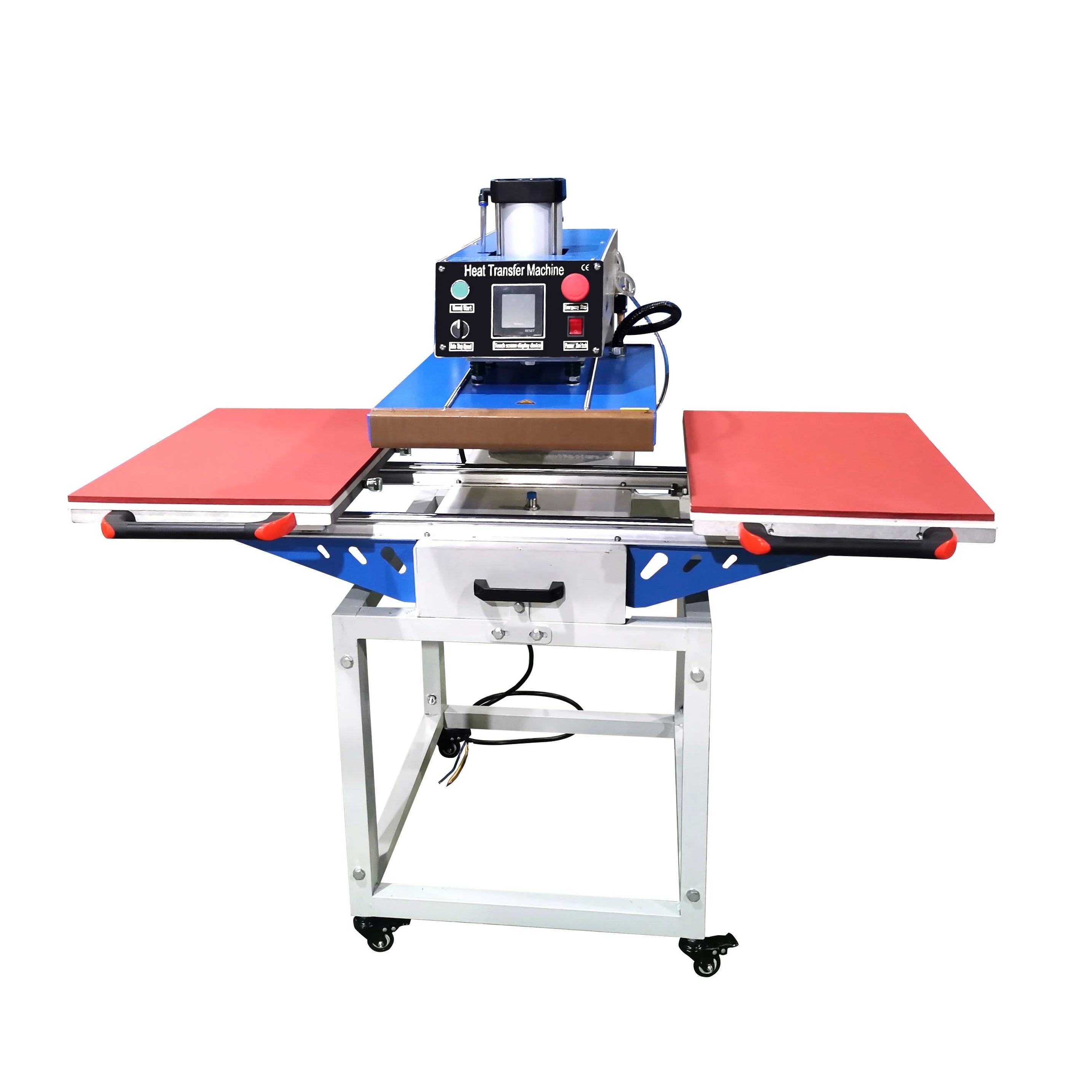 Semi-Automatic Pneumatic Theremol Heat Press Machine Dye Sublimation Soft Knitted Cloth Hoodies Cut Sheet Slide Table New