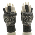 Winter Knitted Convertible Fingerless Gloves Warm Wool Mittens with Cover for Women and Men Outdoor Sports Cycling