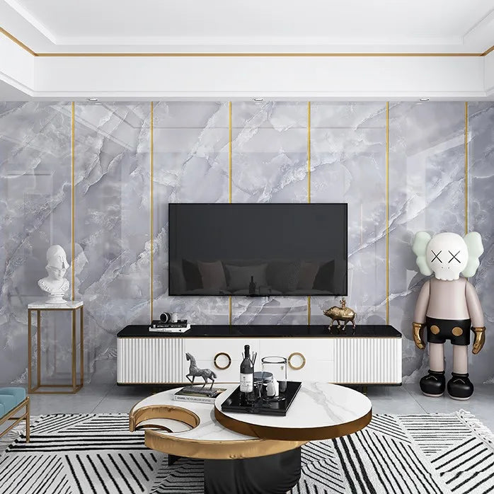 Self Adhesive Brick Wallpaper Foam 3d Wall Sticker Glossy Marble Wallpaper
