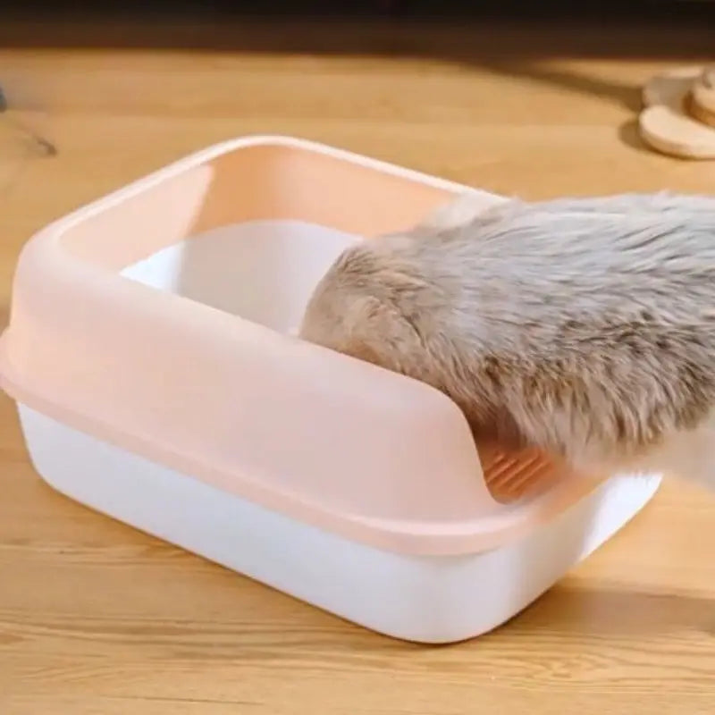 Large Spacious PP Material Cat Litter Box for Multiple Cats