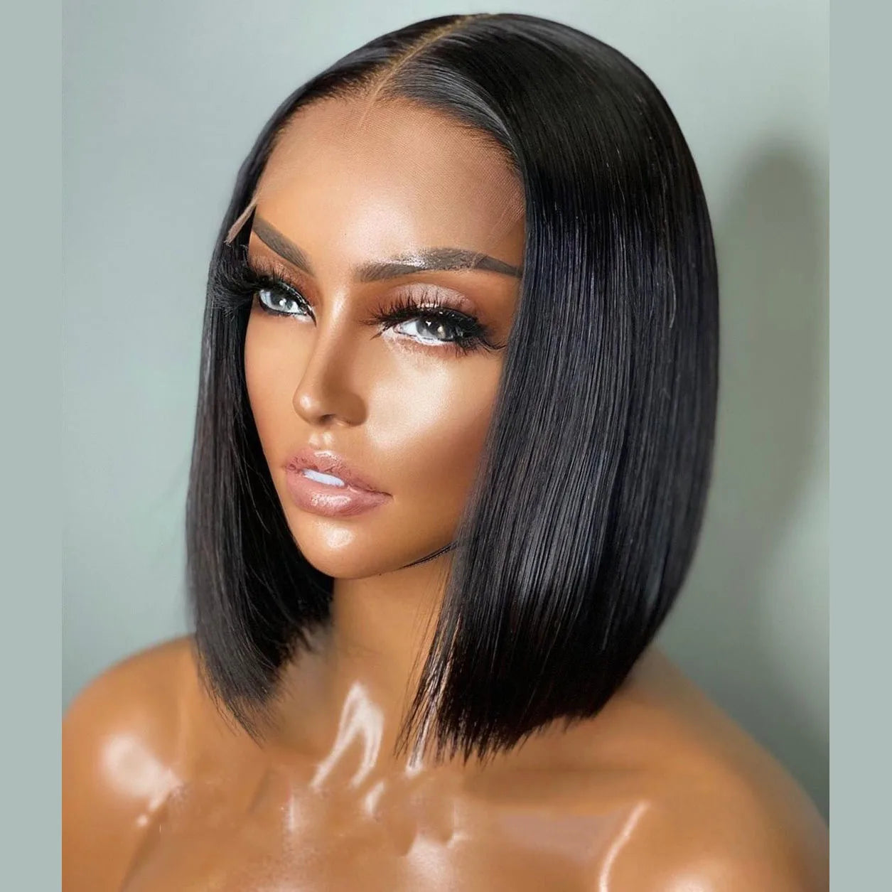 Wholesale Peruvian Short Bob Wig Transparent Lace 5x5 Closure Wig With Baby Hair Glueless Short Human Wigs Vendor