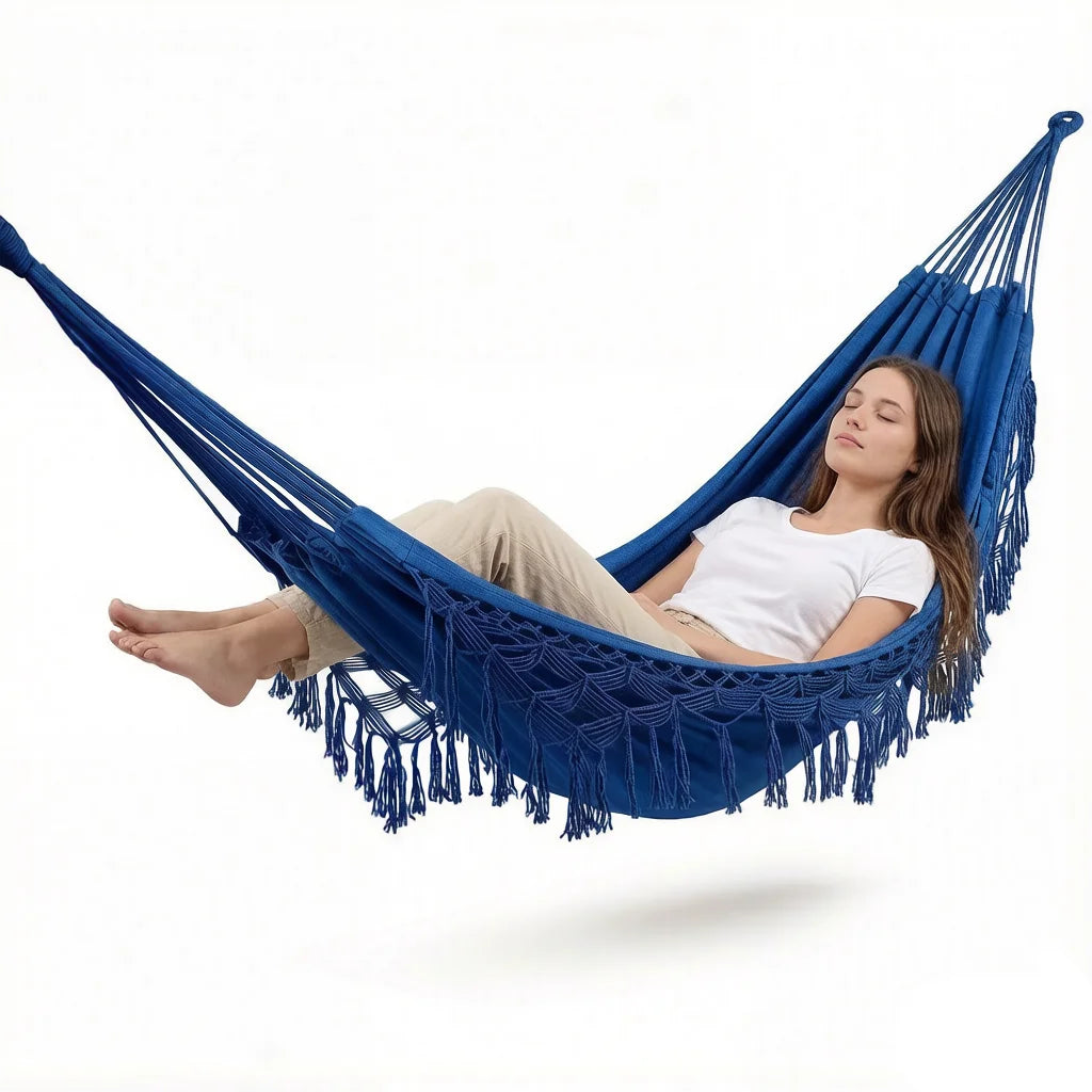 Outdoor Indoor Garden Large Sized Boho Macrame Hammock