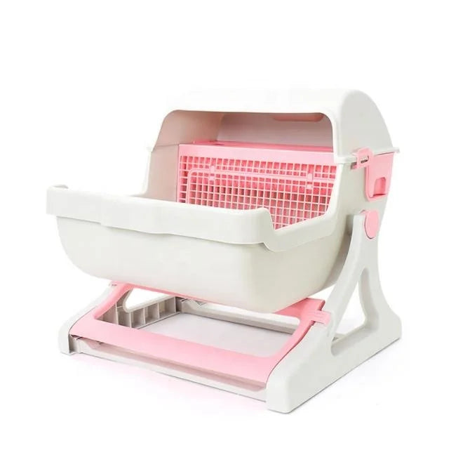 Semi-automatic Quick Cleaning Cat Litter Box Easy Clean Large Luxury Cats Toilet Pet Grooming Product Sifting Cat Litter Box