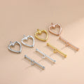 Wholesale Unique 925 Sterling Silver Hollow Out Heart OT Toggle Clasp for Necklace Bracelet Jewelry Making