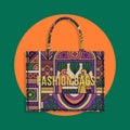 Professional Design Dubai Ladies Handbags Gold Embroidery Relief With Your Own Logo Shopping Tote Bag with Zipper Pocket