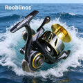 [Germany Stock] Rooblinos SW Left Hand Aluminum Alloy Nylon Saltwater/River Spinning Reel 5.1:1 Gear Ratio 10 Bearings Line