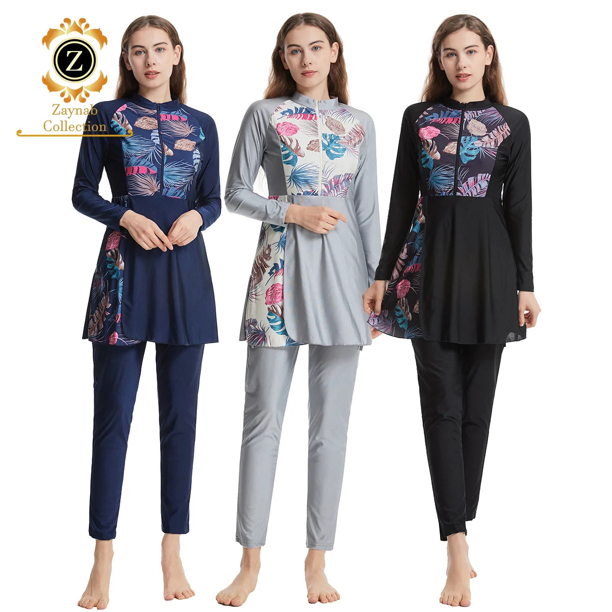 Zaynab Burkinis New Style Muslim Women Swimwear Girls Zipper up Muslim Swimsuit Pants Muslim Swimwear Women Custom Burkinis